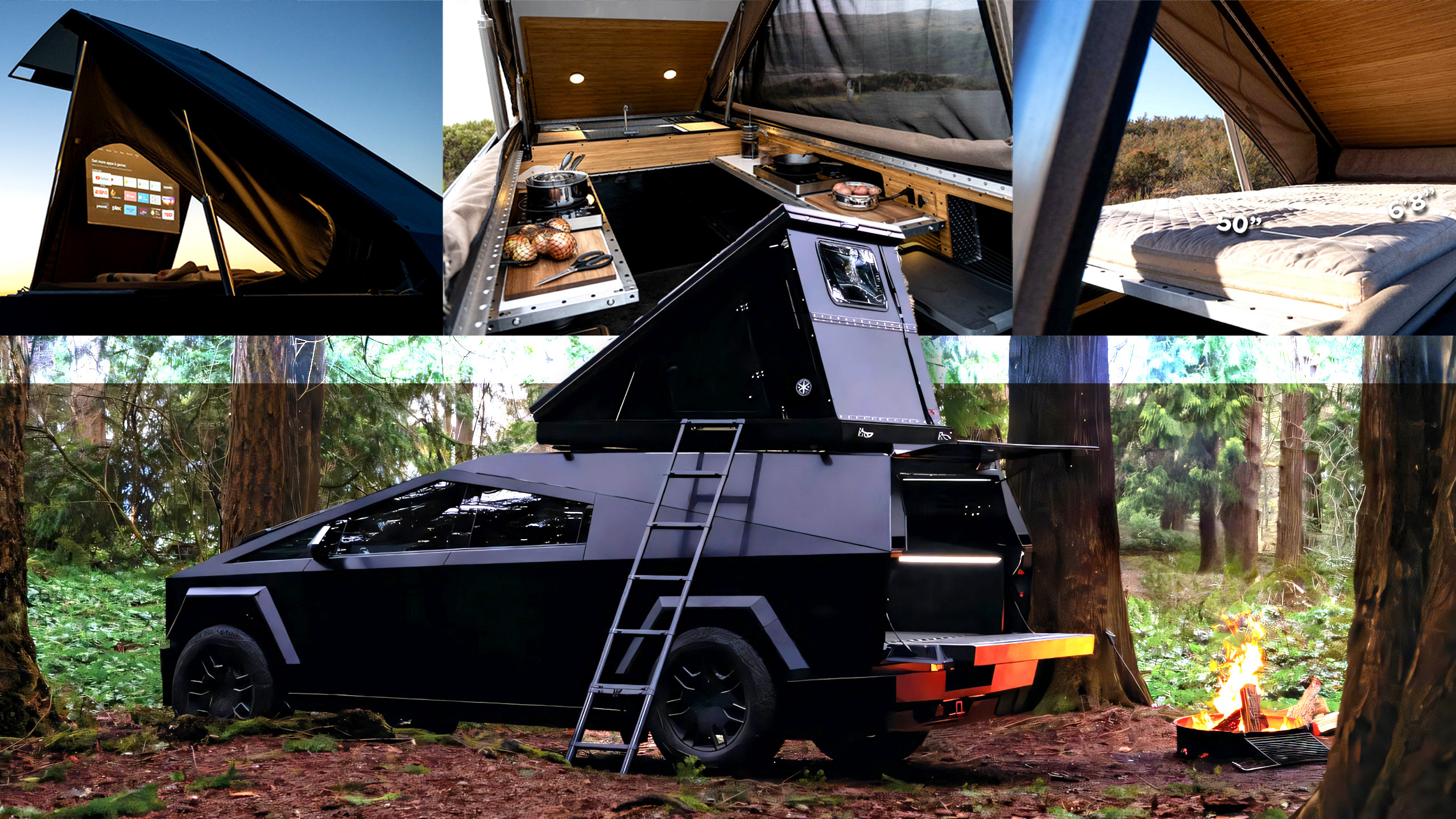 Space Camper Turns Your Tesla Cybertruck Into A Tiny Mobile Home